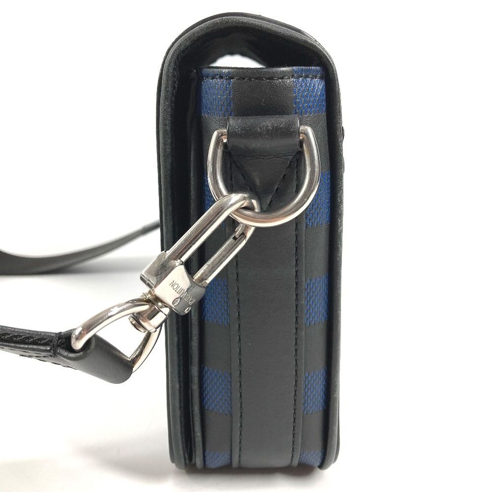 Louis Vuitton Shoulder Bag Studio Messenger Leather Black Blue — view 3