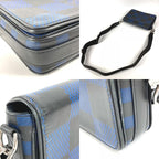 Louis Vuitton Shoulder Bag Studio Messenger Leather Black Blue — view 7