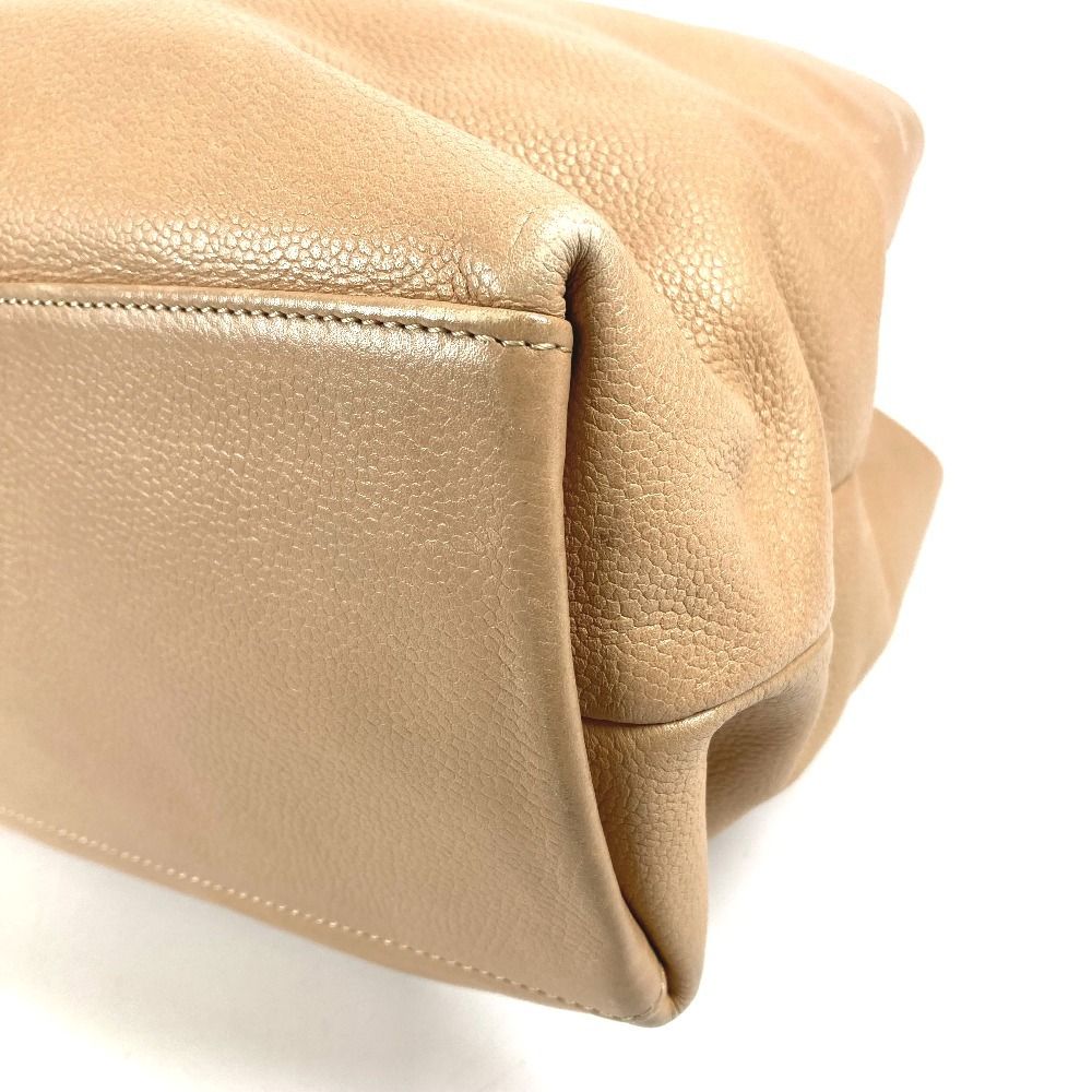 Chanel Shoulder Bag CC Logo Caviar Leather Beige — view 6