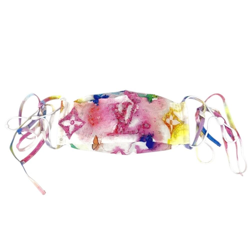 Louis Vuitton Mask Cover Drawstring Pouch Set Cotton Sequins — view 2