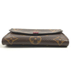 Louis Vuitton Bifold Wallet Porte Monnaie Rosalie Monogram Canvas Fuchsia Brown — view 5