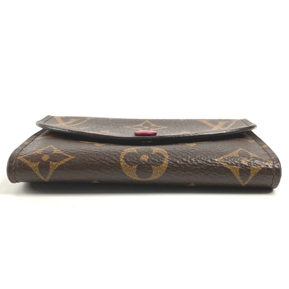 Louis Vuitton Bifold Wallet Porte Monnaie Rosalie Monogram Canvas Fuchsia Brown — view 5