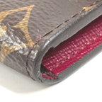 Louis Vuitton Bifold Wallet Porte Monnaie Rosalie Monogram Canvas Fuchsia Brown — view 6