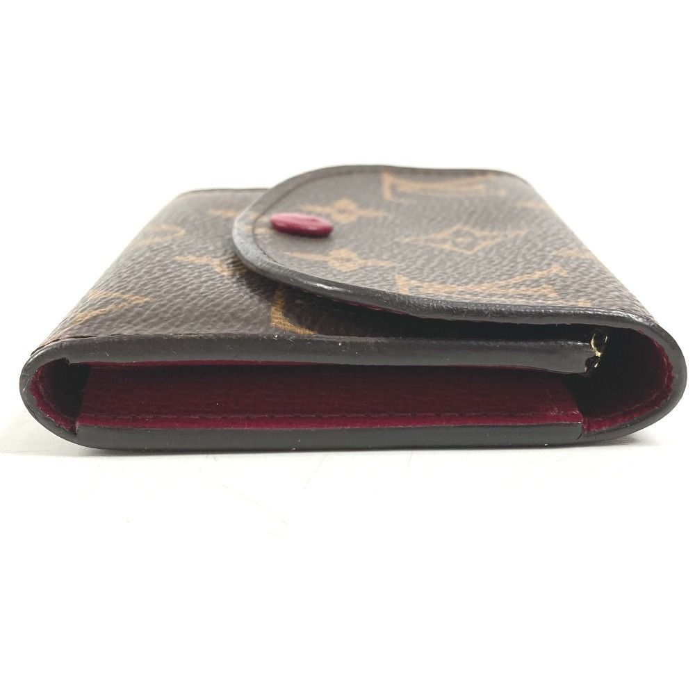Louis Vuitton Bifold Wallet Porte Monnaie Rosalie Monogram Canvas Fuchsia Brown — view 3