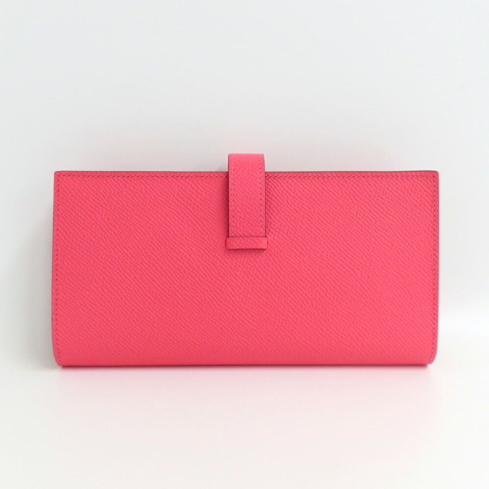 Hermes Bearn Souffle Rose Azalea Epsom Silver — view 2
