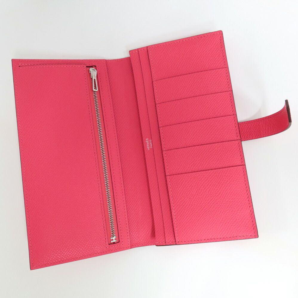 Hermes Bearn Souffle Rose Azalea Epsom Silver — view 5