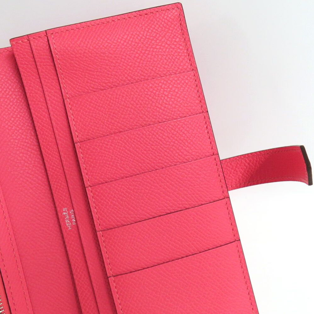 Hermes Bearn Souffle Rose Azalea Epsom Silver — view 7