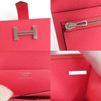 Hermes Bearn Souffle Rose Azalea Epsom Silver — view 8