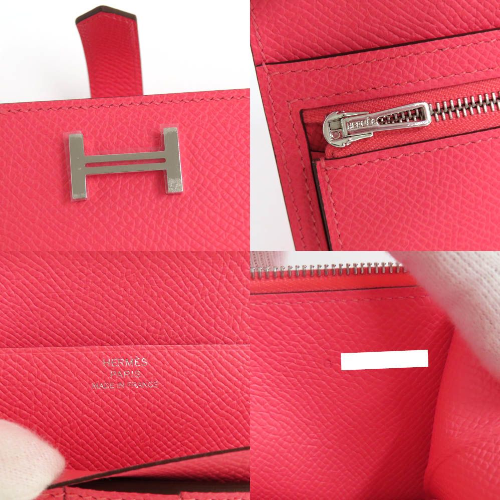 Hermes Bearn Souffle Rose Azalea Epsom Silver — view 8