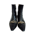 Gucci Short Boots Interlocking Zumi Leather Black — view 3