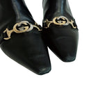 Gucci Short Boots Interlocking Zumi Leather Black — view 4