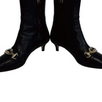 Gucci Short Boots Interlocking Zumi Leather Black — view 6
