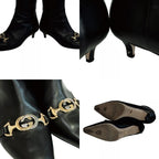 Gucci Short Boots Interlocking Zumi Leather Black — view 7