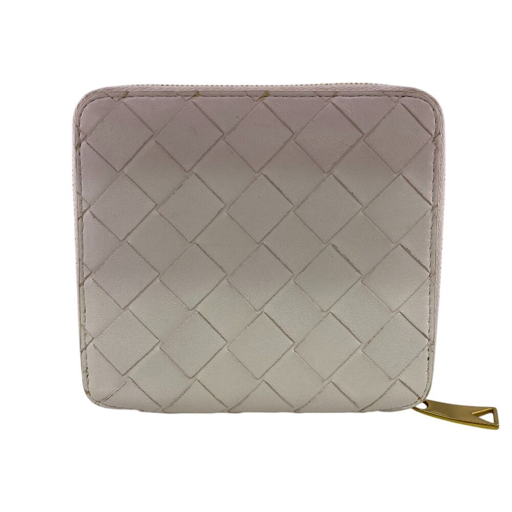 Bottega Veneta Zip Around Maxi Intrecciato Leather Bifold Wallet Pink — view 2
