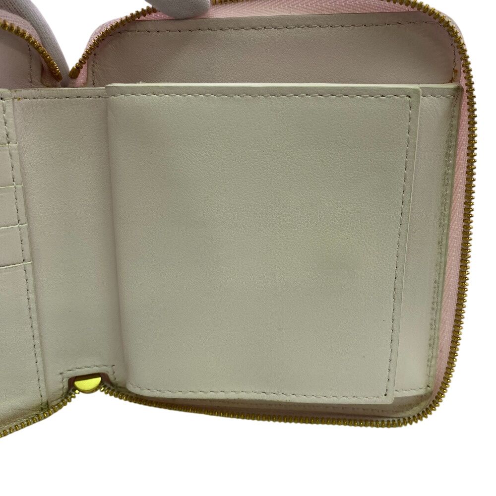 Bottega Veneta Zip Around Maxi Intrecciato Leather Bifold Wallet Pink — view 6
