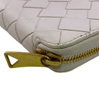 Bottega Veneta Zip Around Maxi Intrecciato Leather Bifold Wallet Pink — view 4
