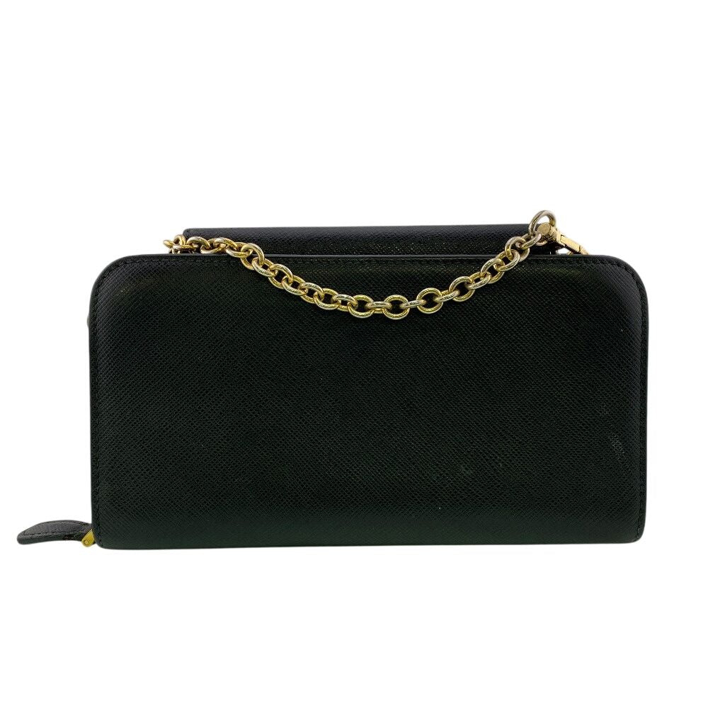 Prada Chain Wallet Leather Black — view 2