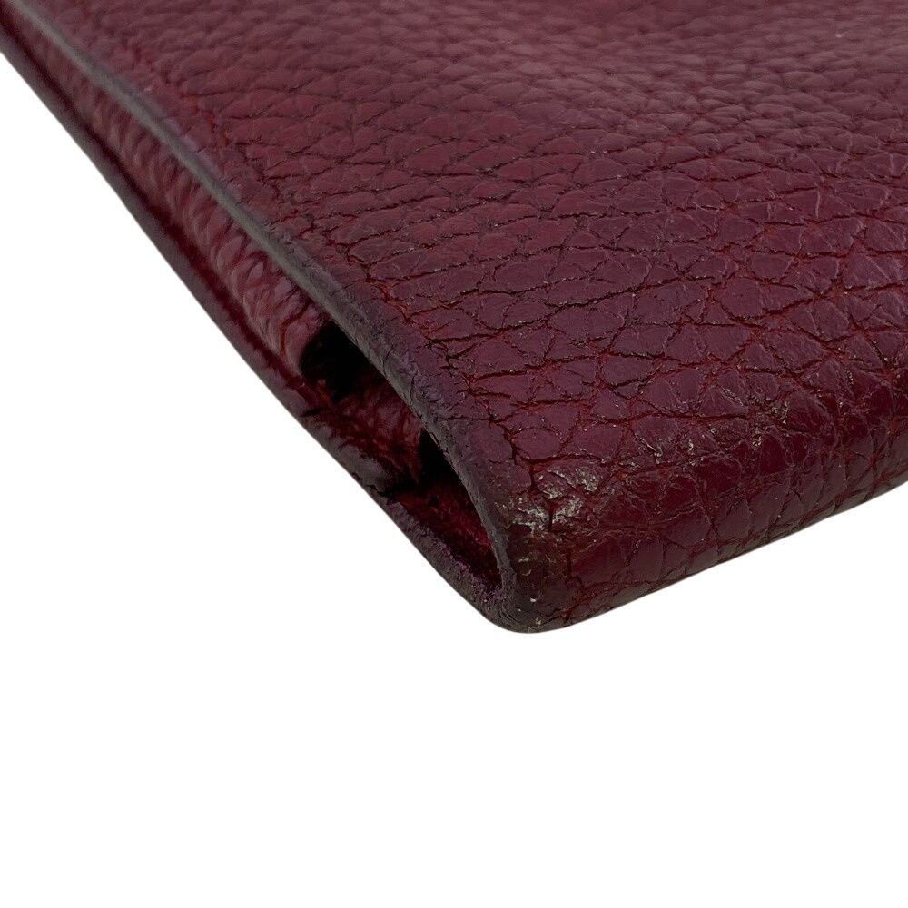 Hermes Bifold Flap Dogon GM Taurillon Clemence Wallet Red — view 3