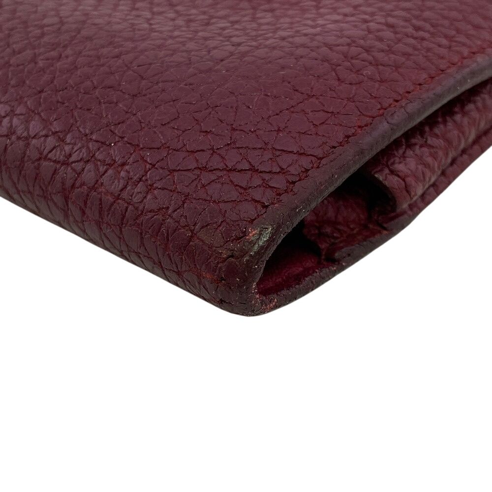 Hermes Bifold Flap Dogon GM Taurillon Clemence Wallet Red — view 4