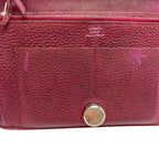 Hermes Bifold Flap Dogon GM Taurillon Clemence Wallet Red — view 6