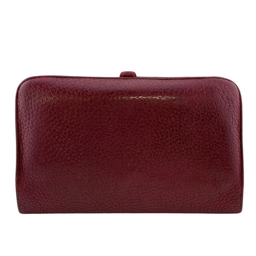 Hermes Bifold Flap Dogon GM Taurillon Clemence Wallet Red — view 2