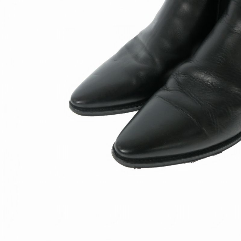 Celine Chelsea Boots Side Gore Leather Shoes Black 42.5 — view 5