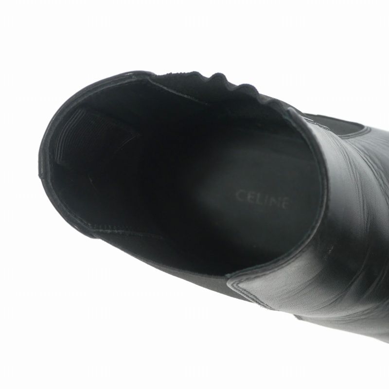 Celine Chelsea Boots Side Gore Leather Shoes Black 42.5 — view 8