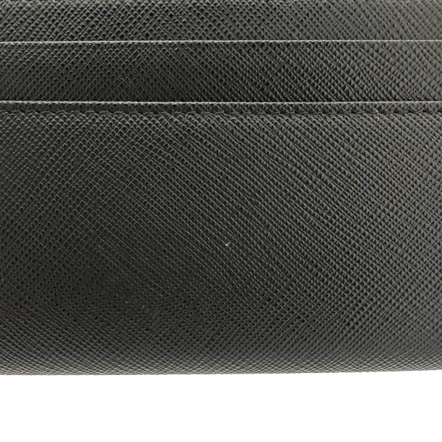 Prada Saffiano Triang Leather Triangle Logo Bifold Wallet Qhh Black — view 6