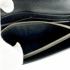 Prada Saffiano Triang Leather Triangle Logo Bifold Wallet Qhh Black — view 3