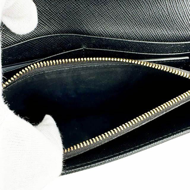 Prada Saffiano Triang Leather Triangle Logo Bifold Wallet Qhh Black — view 3
