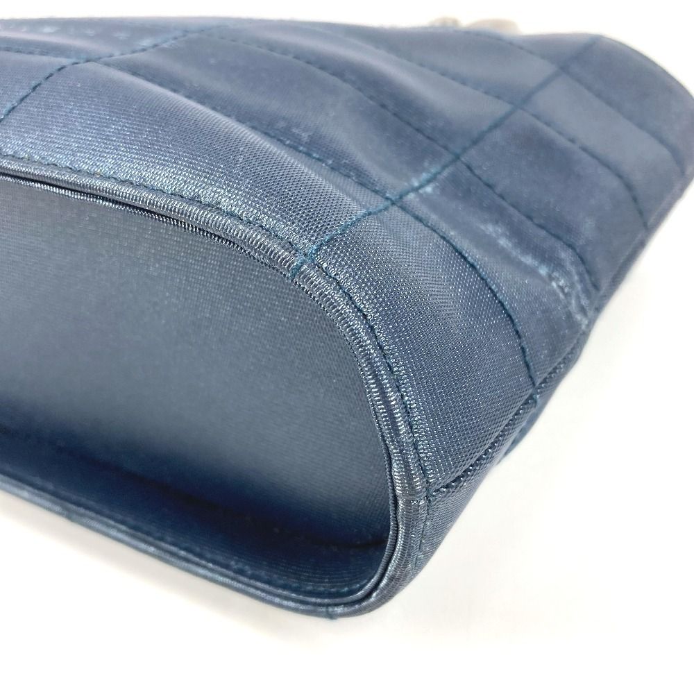 Chanel Handbag Metal Handle Nylon Canvas Blue — view 6