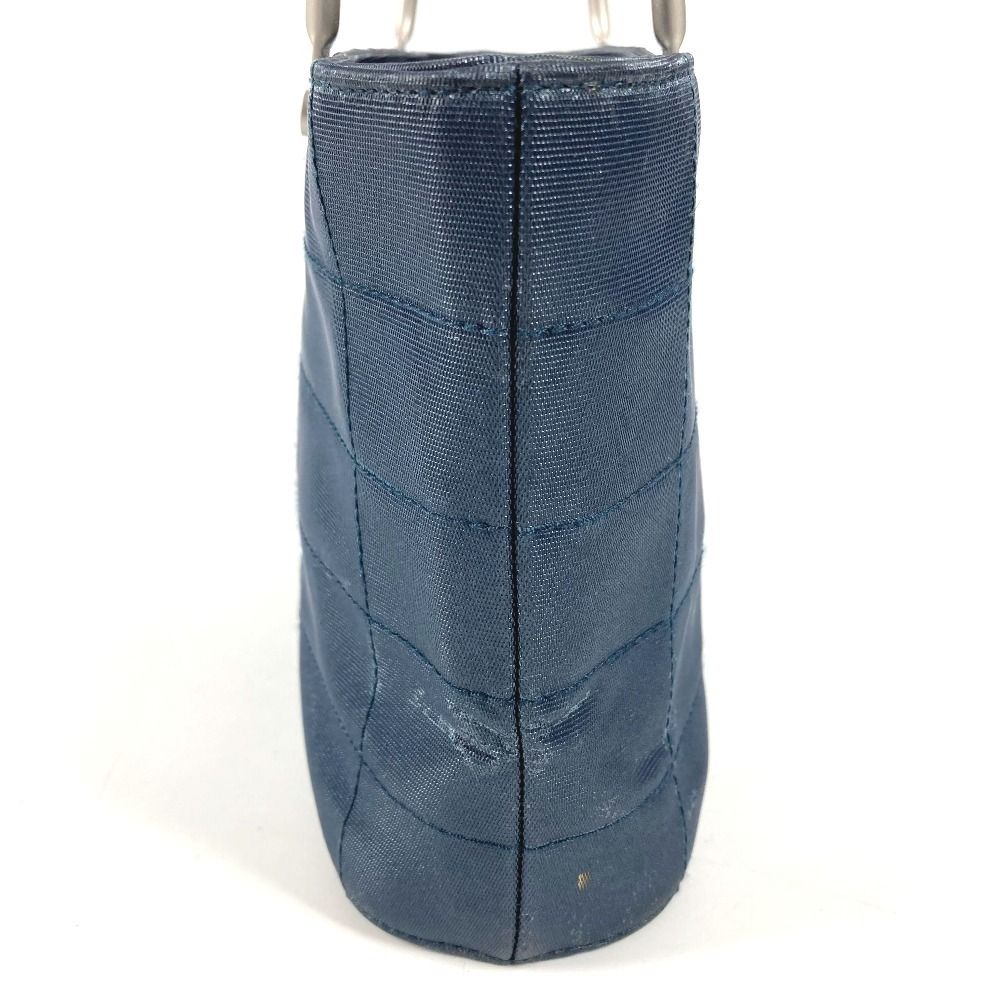 Chanel Handbag Metal Handle Nylon Canvas Blue — view 4