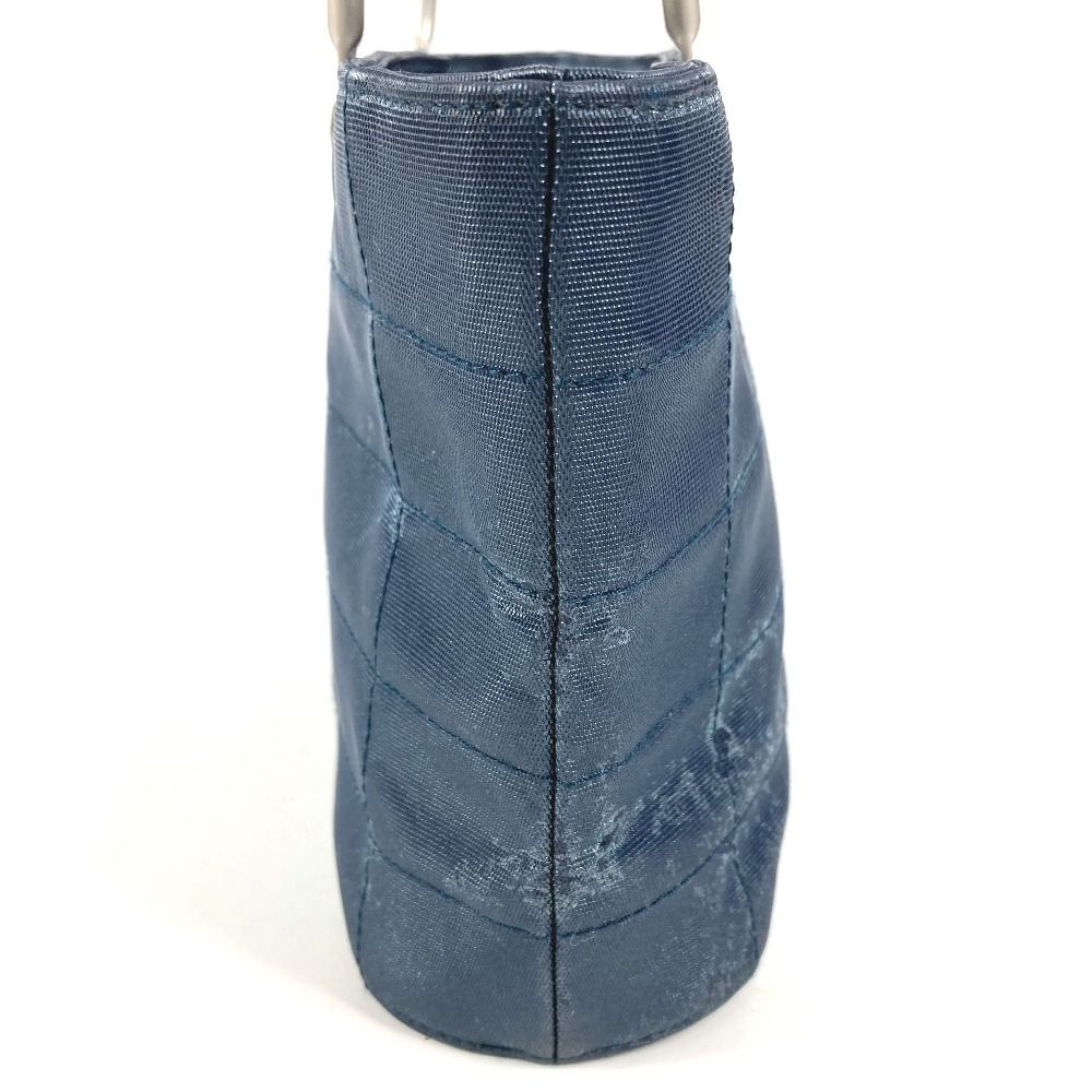 Chanel Handbag Metal Handle Nylon Canvas Blue — view 3