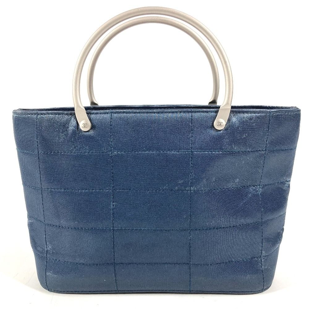 Chanel Handbag Metal Handle Nylon Canvas Blue — view 2