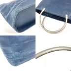Chanel Handbag Metal Handle Nylon Canvas Blue — view 7