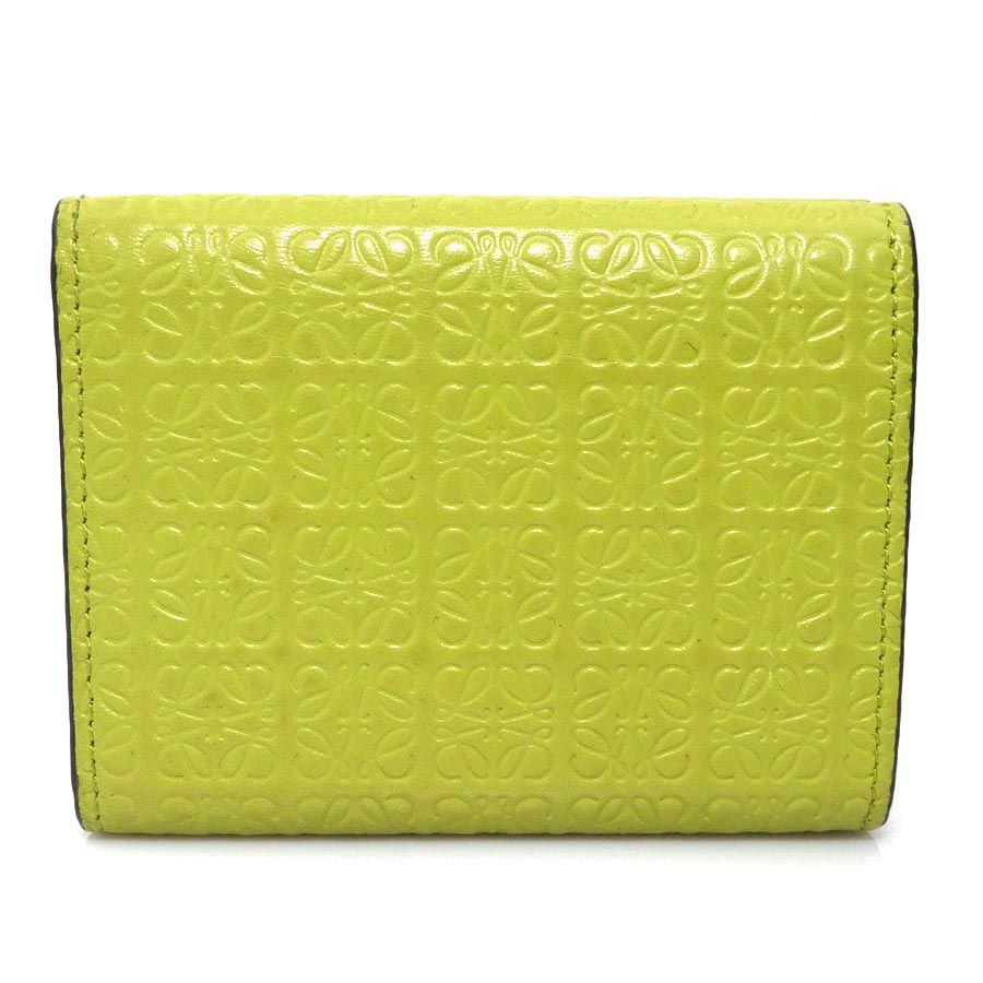 Loewe Trifold Wallet Leather Green Yellowgreen — view 2
