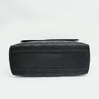 Chanel Quilted Top Handle Black Gold Caviar Leather Handbag — view 3