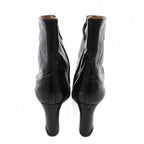 Hermes Exlibris Short Boots Embossed Logo Side Zip 38 Black YJ — view 3