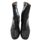 Hermes Exlibris Short Boots Embossed Logo Side Zip 38 Black YJ — view 4