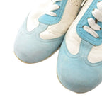 Hermes Quick Leather Suede Sneakers Shoes 37 Light Blue White YJ — view 5