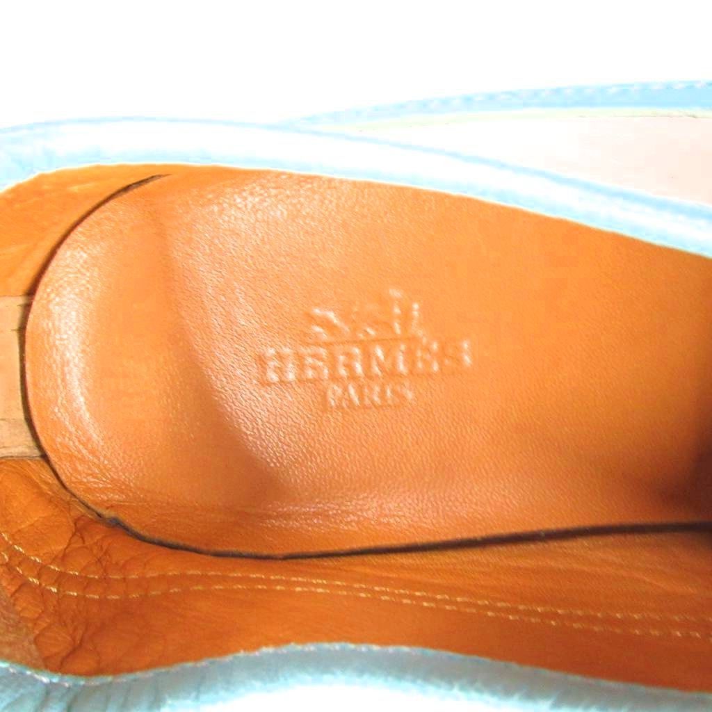 Hermes Quick Leather Suede Sneakers Shoes 37 Light Blue White YJ — view 8
