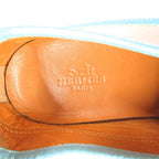 Hermes Quick Leather Suede Sneakers Shoes 37 Light Blue White YJ — view 8