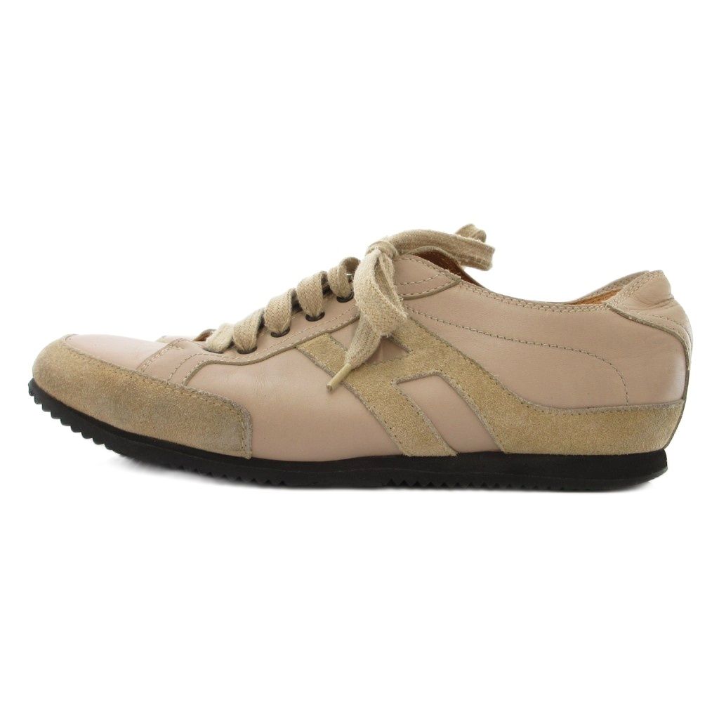 Hermes Quick Leather Suede Sneakers Shoes 37 Beige YJ — view 2