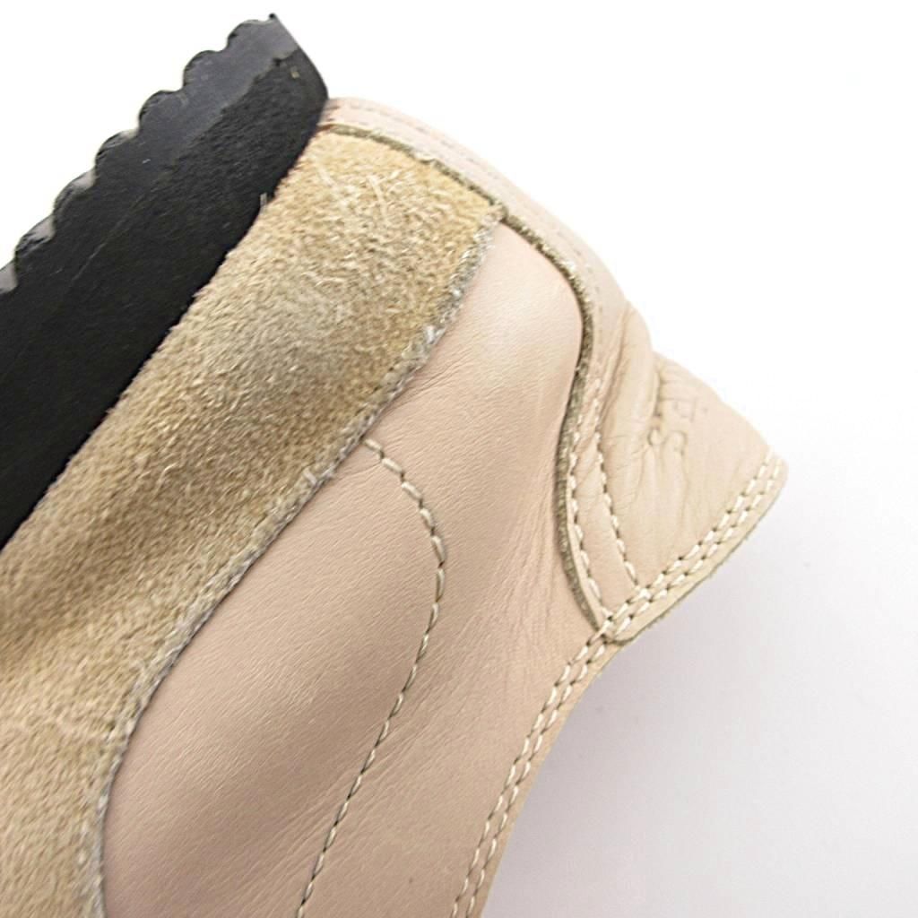 Hermes Quick Leather Suede Sneakers Shoes 37 Beige YJ — view 9
