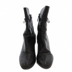 Hermes Saint Germain Kelly Short Boots Leather Side Zip 38.5 Black YJ — view 4