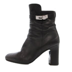 Hermes Saint Germain Kelly Short Boots Leather Side Zip 38.5 Black YJ — view 2