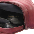 Celine Long Boots Leather Side Zip 37 Gold Bordeaux — view 7