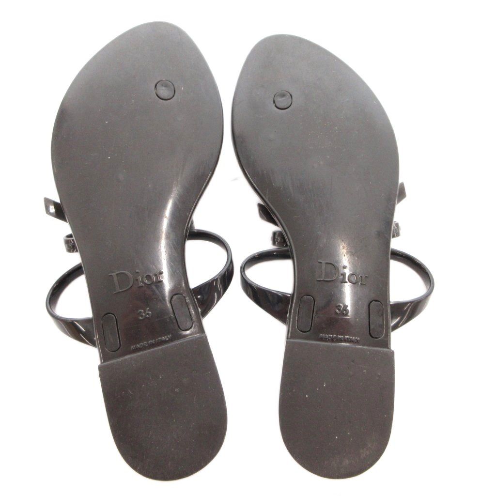 Dior Sandals D Logo Ribbon 36 Black — view 6