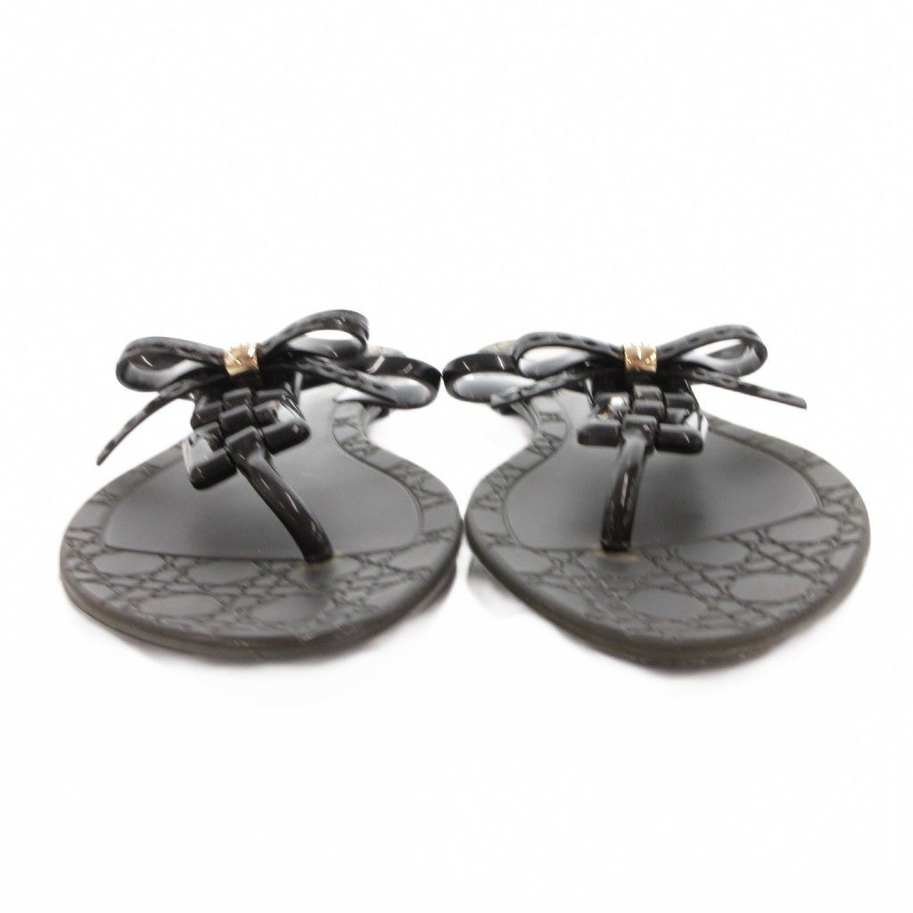Dior Sandals D Logo Ribbon 36 Black — view 4