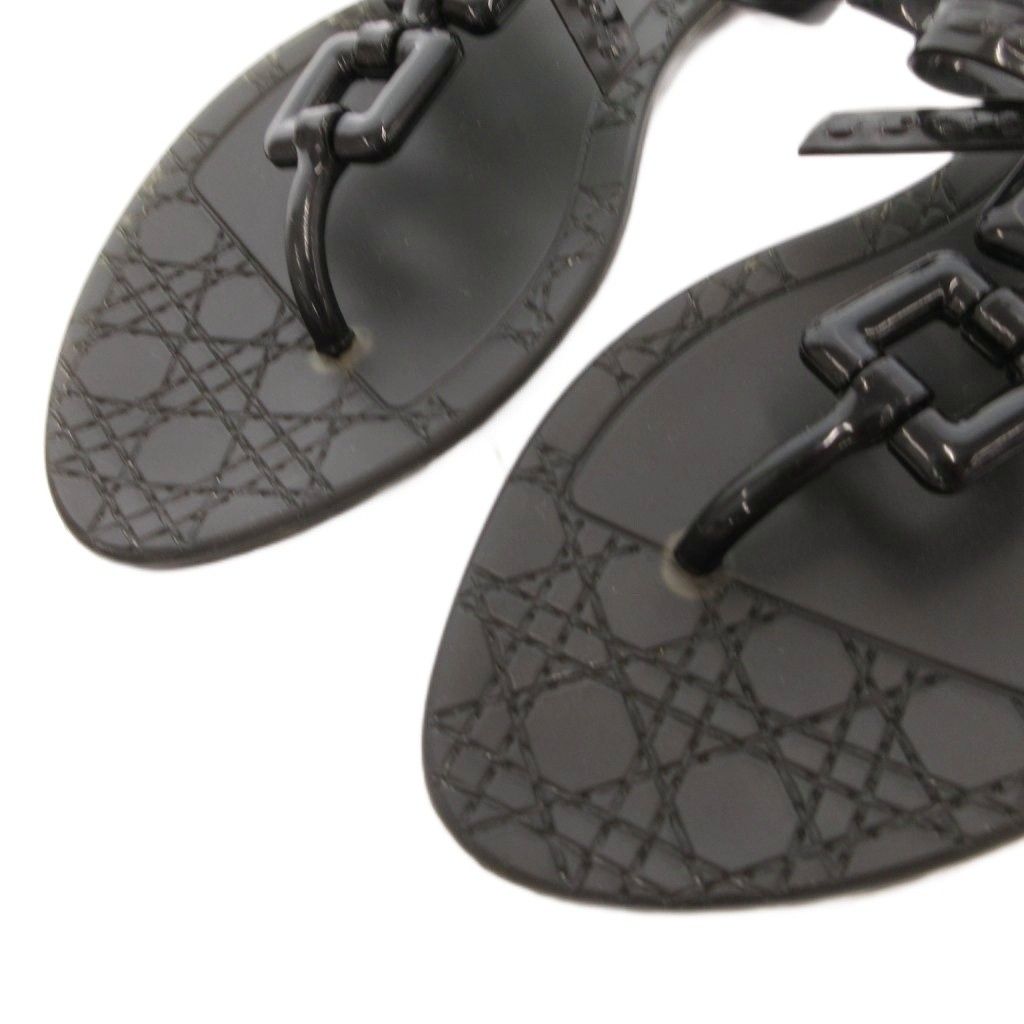 Dior Sandals D Logo Ribbon 36 Black — view 3